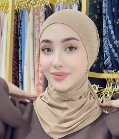Tie-Back Headscarf With Sparkling Rhinestones