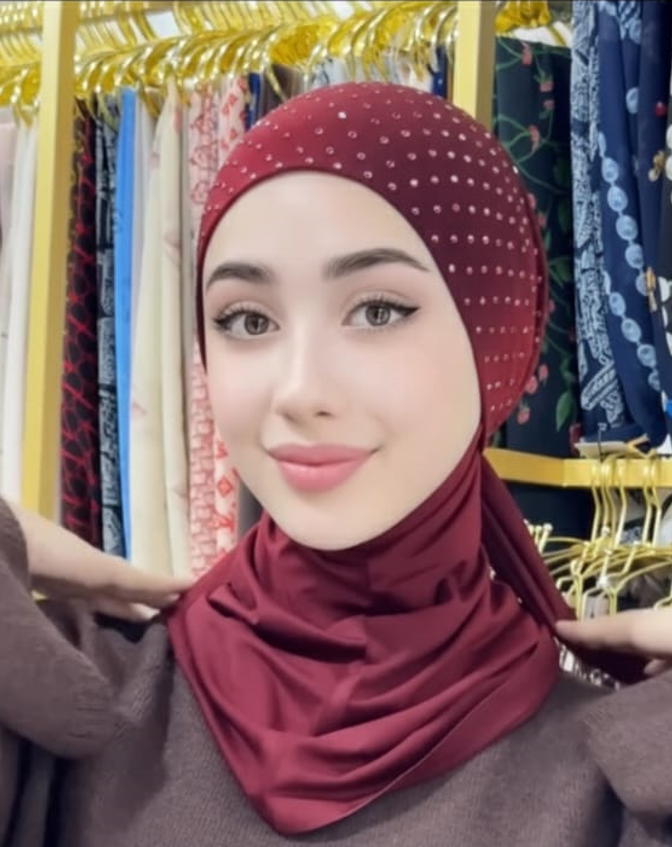 Tie-Back Headscarf With Sparkling Rhinestones