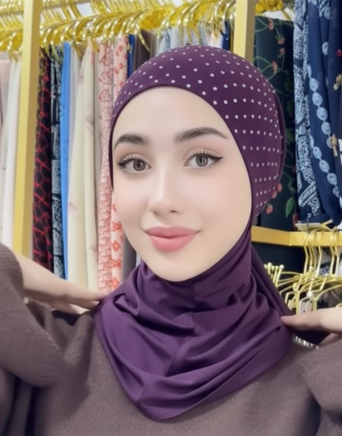 Tie-Back Headscarf With Sparkling Rhinestones