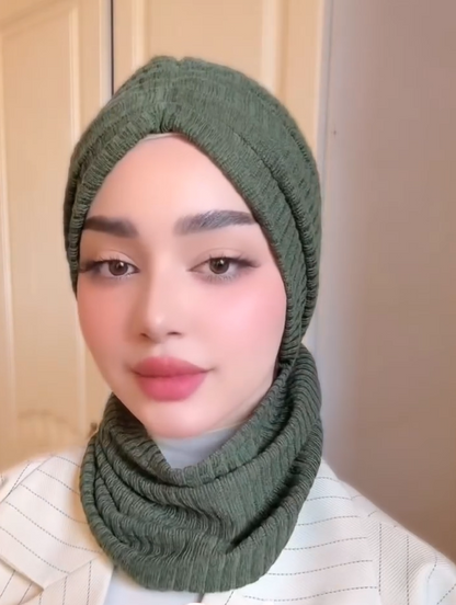 Luxe Cozy Ribbed Turban-Style Warm Hijab