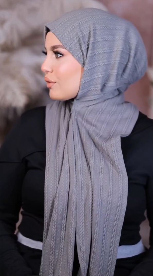 Effortless Stretch Warm Ribbed Shawl Scarf