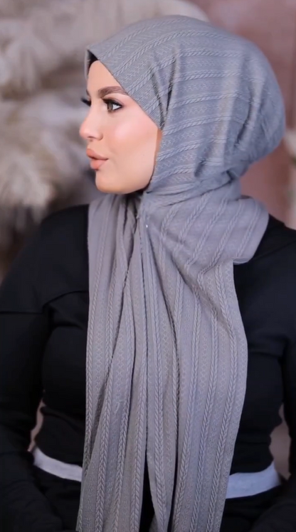 Effortless Stretch Warm Ribbed Shawl Scarf