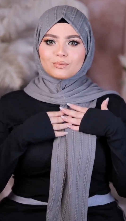 Effortless Stretch Warm Ribbed Shawl Scarf