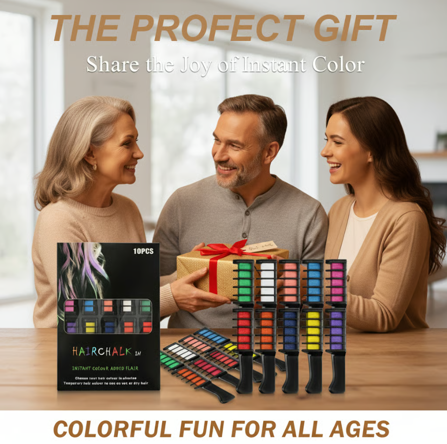 Hair Chalk Comb Temporary Hair Color Dye + (Free Gift)