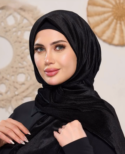 Effortless Warm Velvet-Silk Shawl Hijab