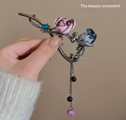 Elegant Rose Alloy Twist Hair Clip
