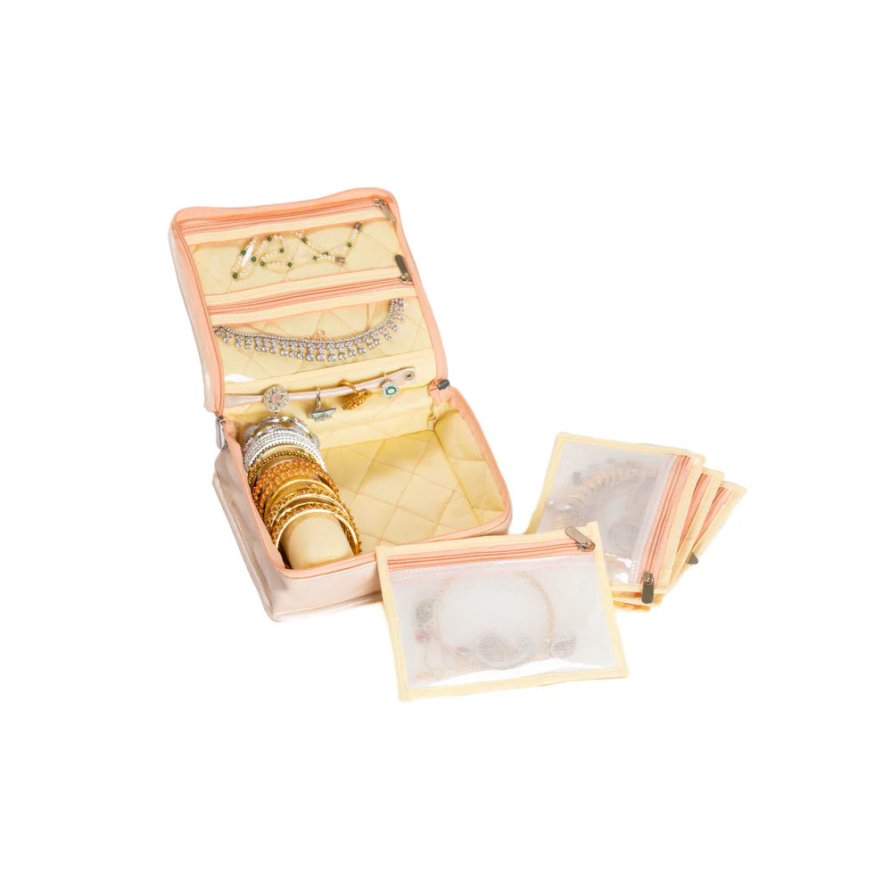 Travelling Jewellery Organizer (Bangle Roll & Detachable Pouches)