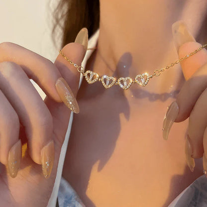 Magnetic Four Leaf Clover Heart Necklace