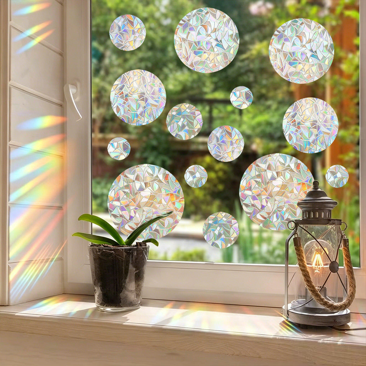 Sun Catcher Colorful Laser Glass Paper Rainbow