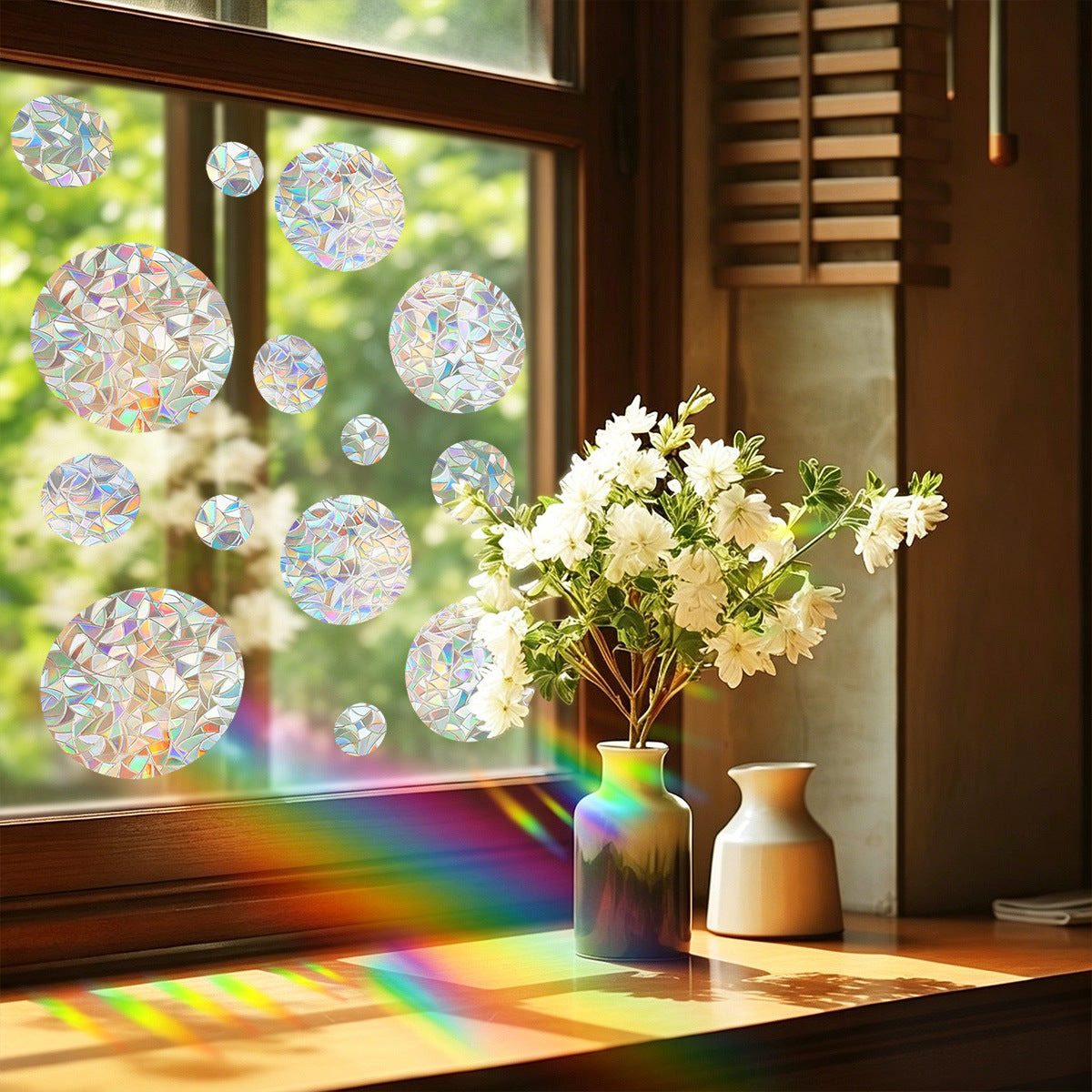 Sun Catcher Colorful Laser Glass Paper Rainbow