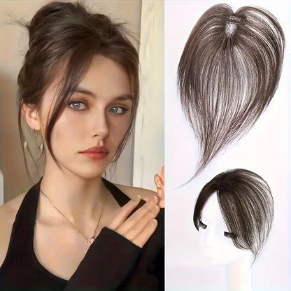Hair Clip-In Topper Wig with Fluffy Side Bangs