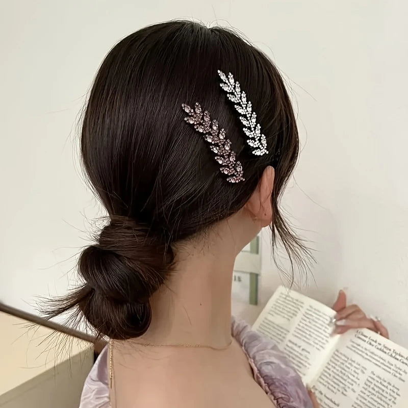 Vintage Elegant Alloy Wheat Ear Hairpins (Pack of 4)