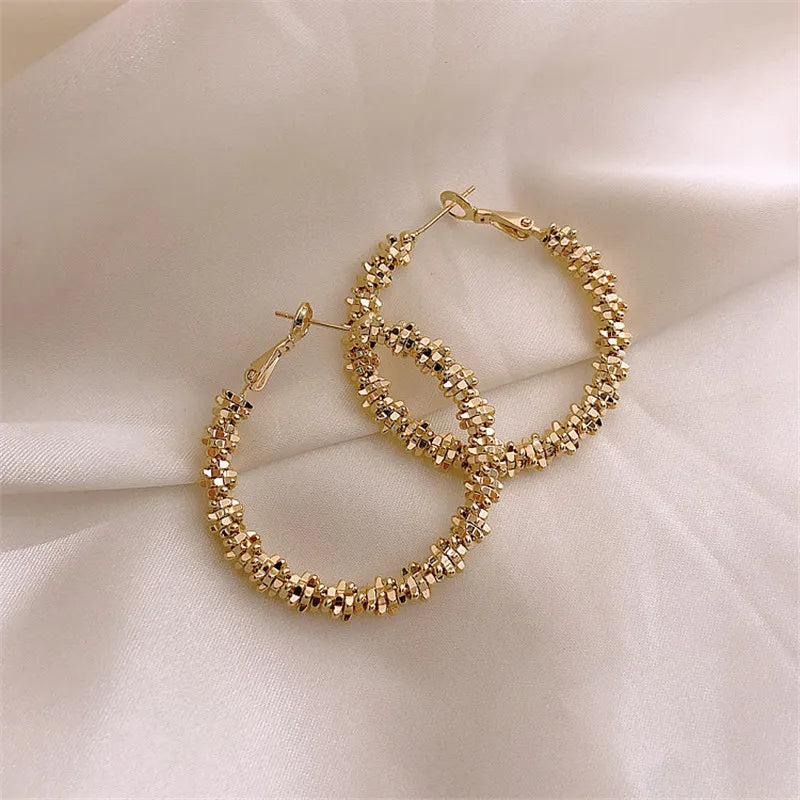 Glitter Sparkle Round Hoop Earrings