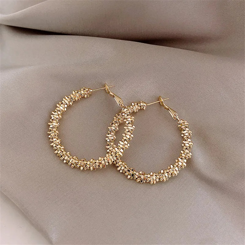 Glitter Sparkle Round Hoop Earrings