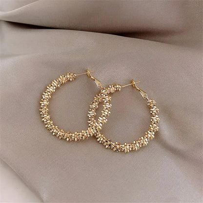 Glitter Sparkle Round Hoop Earrings