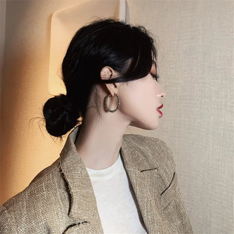 Glitter Sparkle Round Hoop Earrings