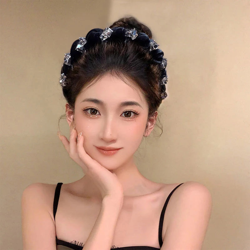 Luxury Crystal Black Hair Ring