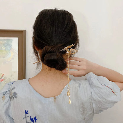 Butterfly Pearl Tassel Hair Stick