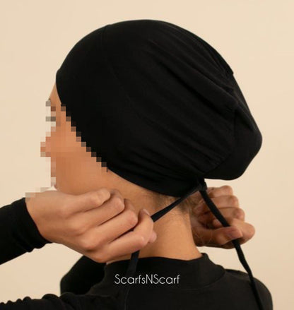 Elastic Silk Hijab Cap